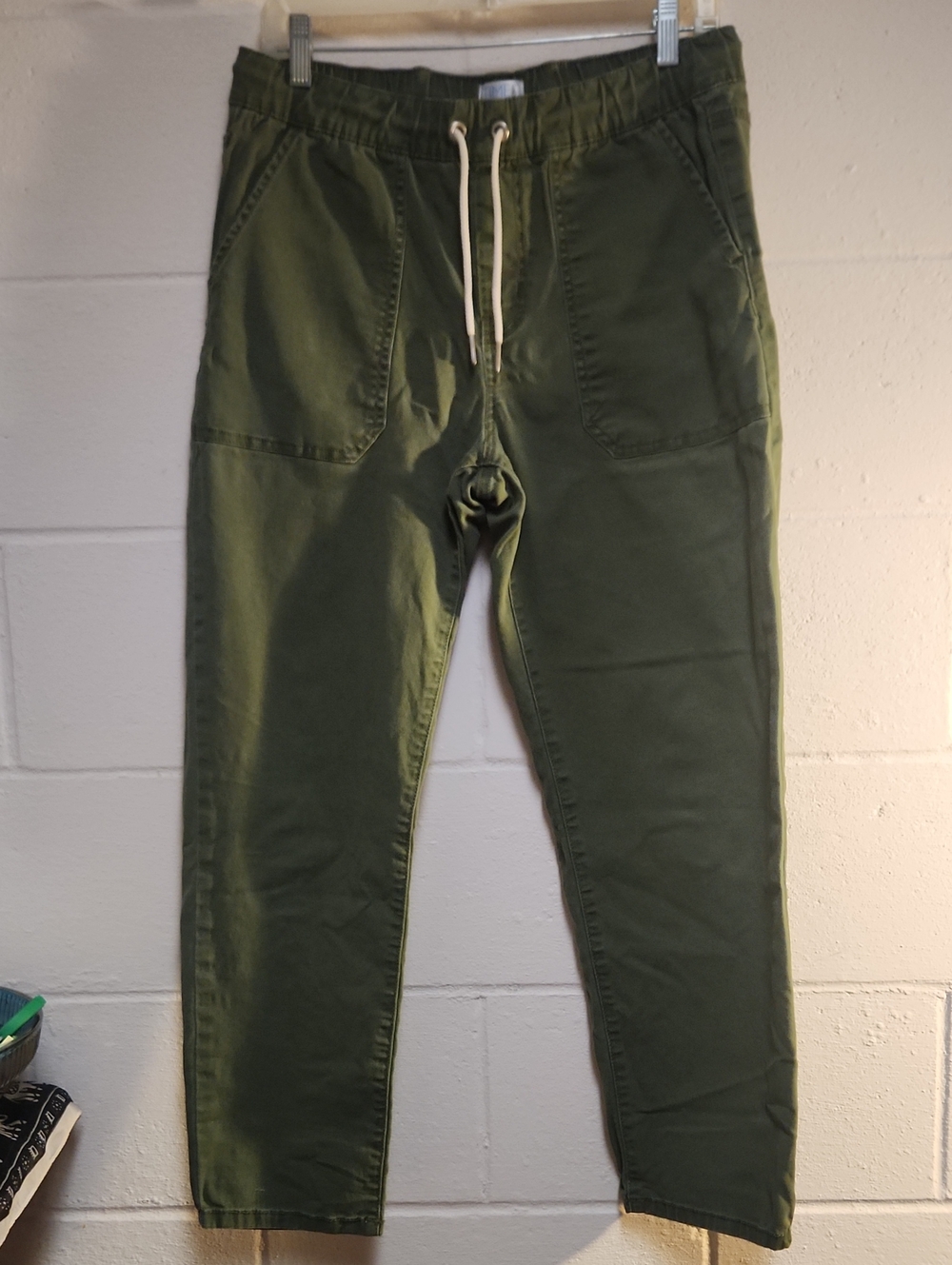 Time and Tru Olive Green Women's Drawstring Utility Pant Sz S (4-6)
